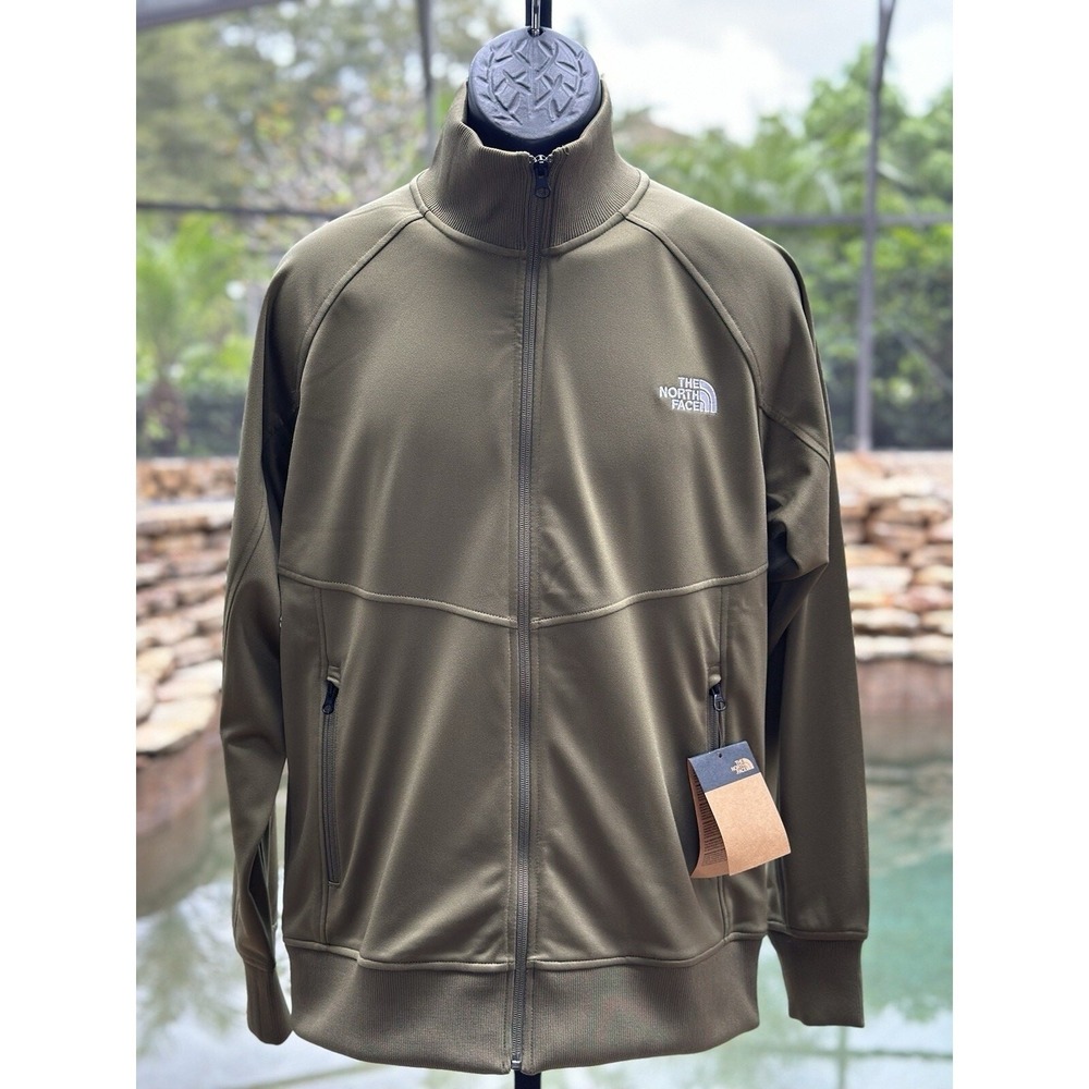 The North Face Tech Full Zip Jacket for Men, Lightweight Green Activewear M